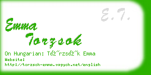 emma torzsok business card